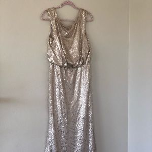 Rose gold sequin formal dress